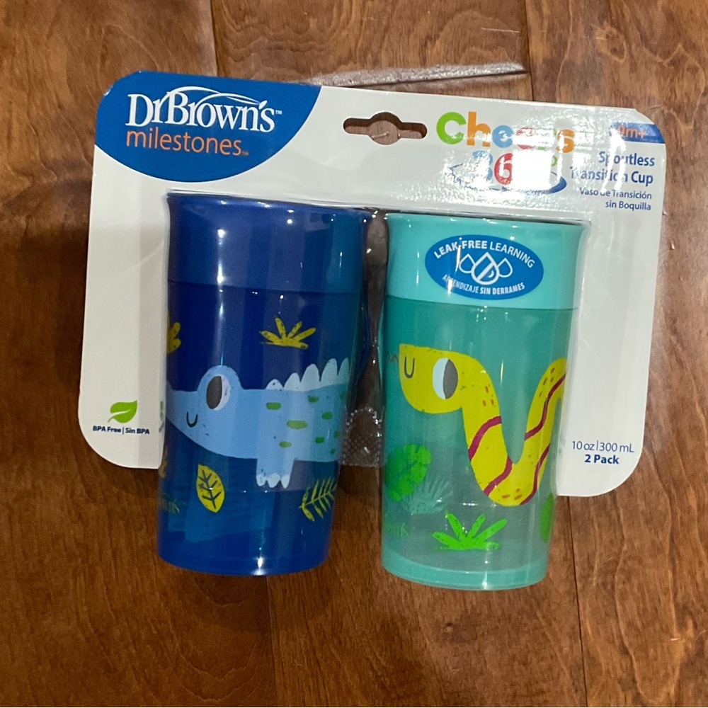 NWT Dr. Browns Milestones Blue and Green no spill Cups